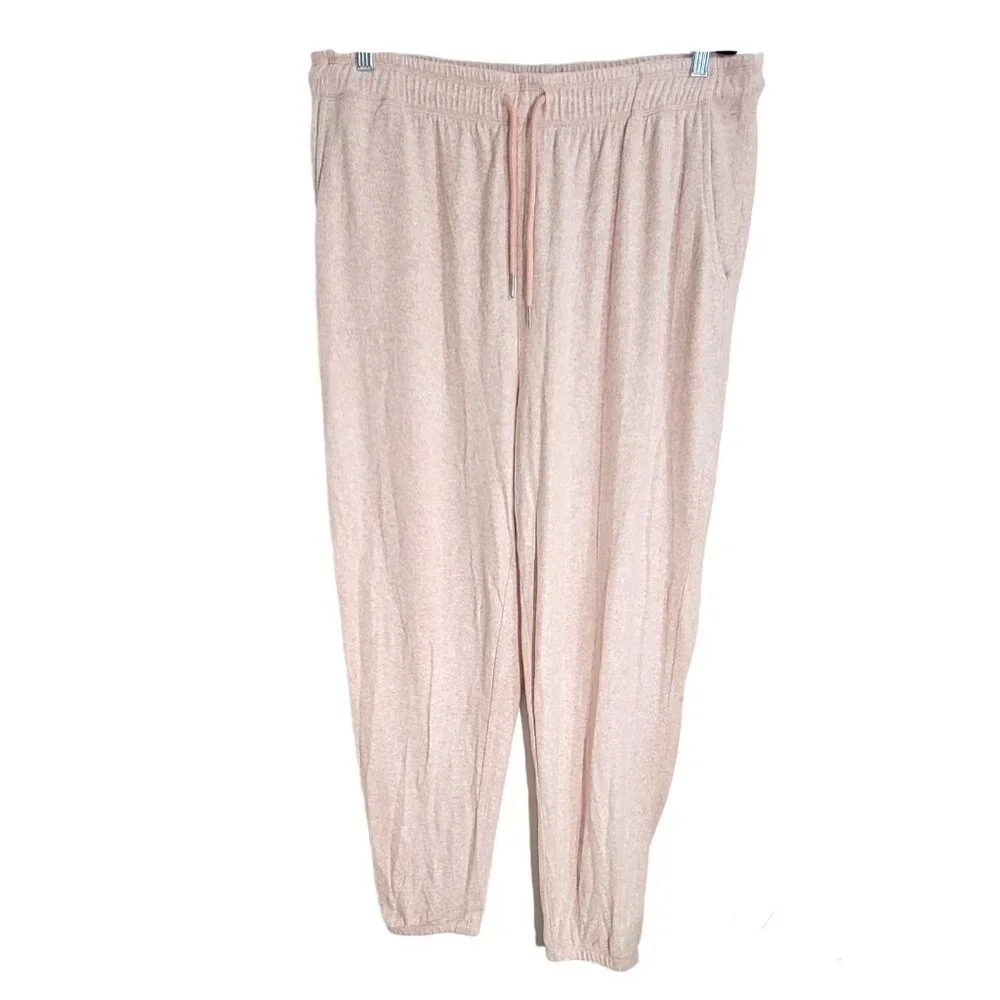 H By Halston Womens Pink Jogger Pants Drawstring Elastic Waist Size XL NWT - Picture 1 of 12